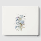 Dusky Blue Waterverf Cottage Bloem Bruiloft Gastenboek (Achterkant)