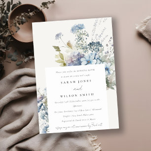 Dusky Blue Waterverf Cottage Floral Morning After Kaart