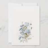 Dusky Blue Waterverf Cottage Floral Verloving Kaart (Achterkant)