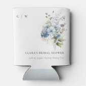 Dusky Blue Waterverf Cottage Floral Vrijgezellenfe Blikjeskoeler (Achterkant)