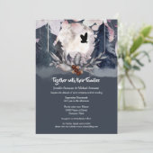 Dusky blue waterverf woudmoeras kaart (Staand voorkant)