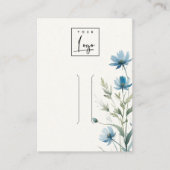 Dusky Blue Wildflower Logo Haarspeld Sieraden Disp Visitekaartje (Voorkant)