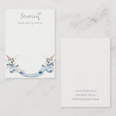 Dusky Blue Wildflower Ribbon Blank jewelier Holder Visitekaartje (Voorkant / Achterkant)