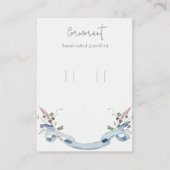 Dusky Blue Wildflower Ribbon Loop Hoop Holder Visitekaartje (Voorkant)