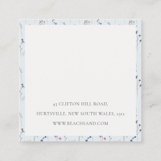 Dusky Blue Willem Crest bedankt voor je werk Vierkante Visitekaartje (Achterkant)