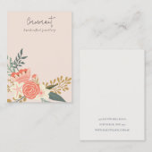 Dusky Blush Ambrosia Floral Blank Jewels display Visitekaartje (Voorkant / Achterkant)