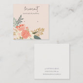 Dusky Blush Ambrosia Floral Stud Earring Holder Vierkante Visitekaartje (Voorkant / Achterkant)