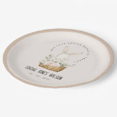 Dusky Blush Bunny In Bloemenmand Kids Verjaardag Papieren Bordje (Gekanteld)