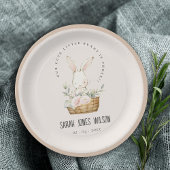 Dusky Blush Bunny In Bloemenmand Kids Verjaardag Papieren Bordje