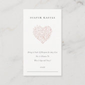 Dusky Blush Flora Heart Diaper Baby shower Informatiekaartje (Voorkant)