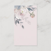 Dusky Blush Floral Diaper Raffle Baby shower Informatiekaartje (Achterkant)