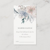 Dusky Blush Floral Diaper Raffle Baby shower Informatiekaartje (Voorkant)
