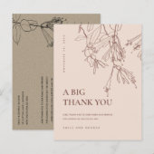 DUSKY BLUSH LINE DRAAIEND FLORAL WEDDING DANK U AANKONDIGINGSKAART (Voorkant / Achterkant)