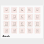Dusky Blush Pink Custom Promotion Business Logo Vierkante Sticker (Vel)