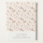 Dusky Blush Pink Wildflower Crest Monogram Planner (Achterkant)