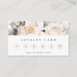 Dusky Blush Pioen Bloemen Bunch 6 Punch Loyaliteit Visitekaartje