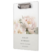 Dusky Blush Pioen Waterverf Bloemen Bunch Business Klembord (Links)