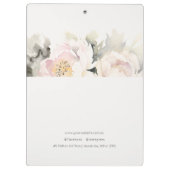 Dusky Blush Pioen Waterverf Bloemen Bunch Business Klembord (Achterkant)
