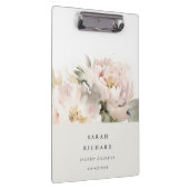 Dusky Blush Pioen Waterverf Bloemen Bunch Business Klembord (Rechts)