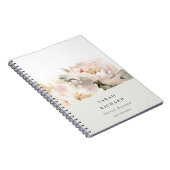 Dusky Blush Pioen Waterverf Bloemen Bunch Business Notitieboek (Rechterzijde)