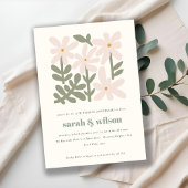 Dusky Blush Retro Bloemen bruiloft Jubileum Kaart