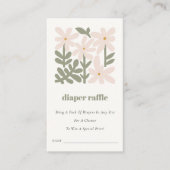 Dusky Blush Retro Bloemen Luier Raffle Baby shower Informatiekaartje (Voorkant)