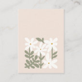 Dusky Blush Retro Minimal Floral Books voor Baby Informatiekaartje (Achterkant)