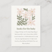 Dusky Blush Retro Minimal Floral Books voor Baby Informatiekaartje (Voorkant)