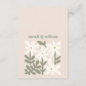 Dusky Blush Retro Minimal Floral bruiloft receptie Informatiekaartje (Achterkant)