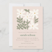 Dusky Blush Retro Minimal Floral Vrijgezellenfeest Kaart (Voorkant)