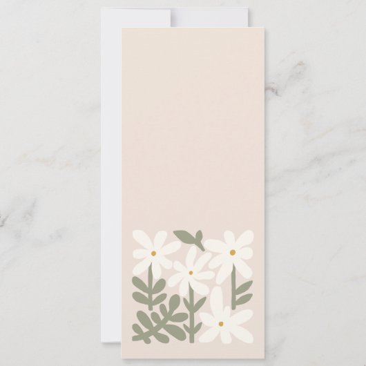 Dusky Blush Retro Minimal Floral Wedding Menu Kaar Kaart (Achterkant)