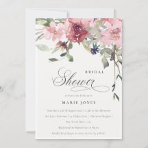 Dusky Blush Roos Floral Vrijgezellenfeest Invite