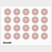 Dusky Blush Rose Pink Minimal Simple Graduation Ronde Sticker (Vel)