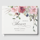 Dusky Blush Roze Wilde Bloem Bruiloft Gastenboek (Voorkant)