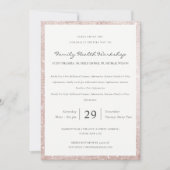 Dusky Blush Shiny Glitter Workshop Event Uitnodige Bedankkaart (Voorkant)