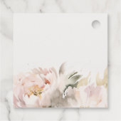 Dusky Blush Waterverf Pioen Bloemen Bunch Business Bedankjes Labels (Achterkant)