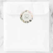 Dusky Blush Waterverf Pioen Bloemen Logo Business Ronde Sticker (Tas)