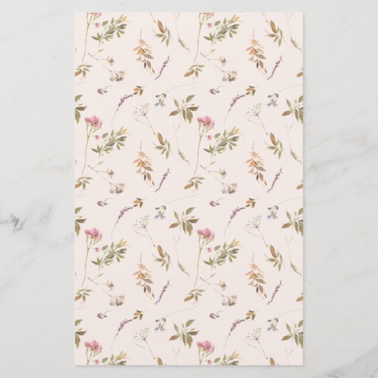 Dusky Blush Wildflower Crest Baby shower Advies (Achterkant)