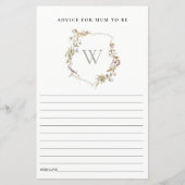 Dusky Blush Wildflower Crest Baby shower Advies (Voorkant)