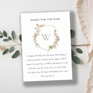 Dusky Blush Wildflower Crest Boeken voor Baby show Informatiekaartje