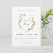Dusky Blush Wildflower Crest Wedding Jubileum Kaart (Staand voorkant)