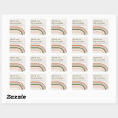 Dusky Bold Retro Rainbow Desert Bedankt Business Vierkante Sticker (Vel)
