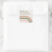 Dusky Bold Retro Rainbow Desert Bedankt Business Vierkante Sticker (Tas)