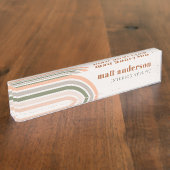 Dusky Bold Retro Regenboog Woestijn Chique Blush R Naambordje (Zijkant)