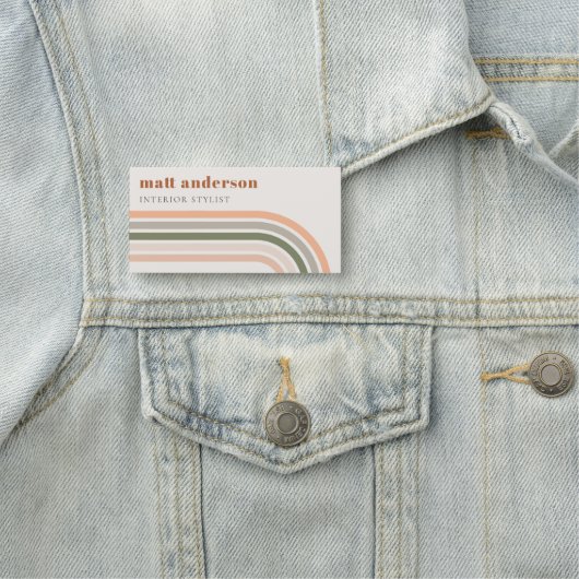 Dusky Bold Retro Regenboog Woestijn Chique Blush R Naamplaatje (In situ)