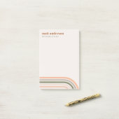 Dusky Bold Retro Regenboog Woestijn Chique Blush R Post-it® Notes (Op bureau)
