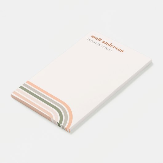 Dusky Bold Retro Regenboog Woestijn Chique Blush R Post-it® Notes (Schuin)