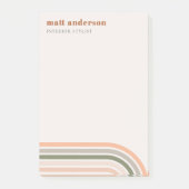 Dusky Bold Retro Regenboog Woestijn Chique Blush R Post-it® Notes (Voorkant)