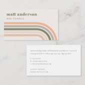 Dusky Bold Retro Regenboog Woestijn Chique Blush R Visitekaartje (Voorkant / Achterkant)