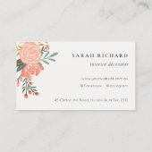 Dusky Chic Oranje Blush Peach Ambrosia Floral Logo Visitekaartje (Achterkant)